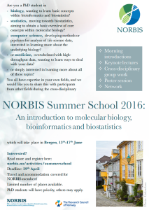 Invitation NORBIS Summer School 2016